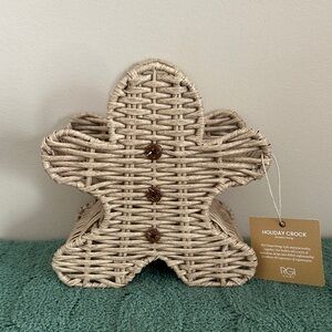 RGI Home Holiday Gingerbread Wicker Rattan Container Storage NEW!